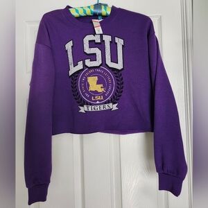 LSU Tigers Women's Purple Cropped Sweatshirt Sz XS - NWT